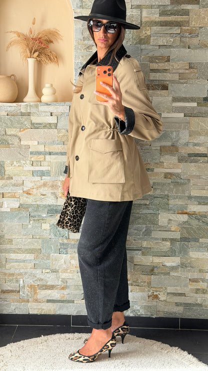 Jean mom pailleté Noir