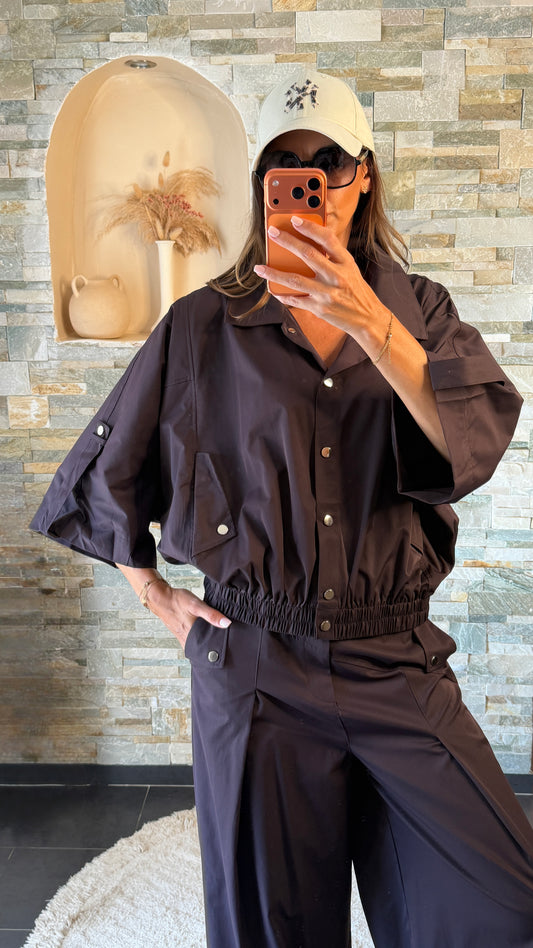 Veste utility oversize Prune
