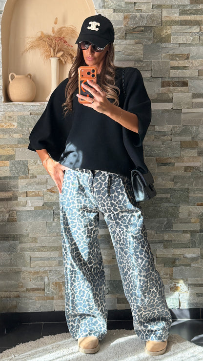 Jean wide leg Léopard