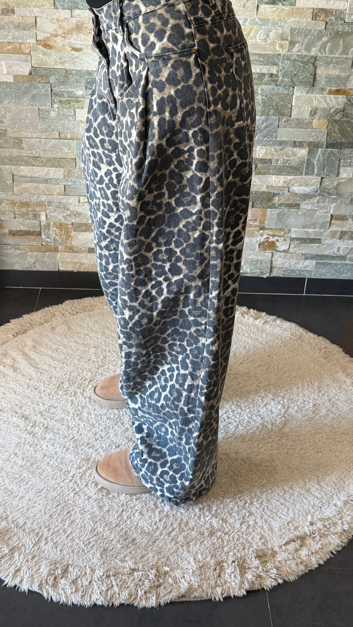Jean wide leg Léopard