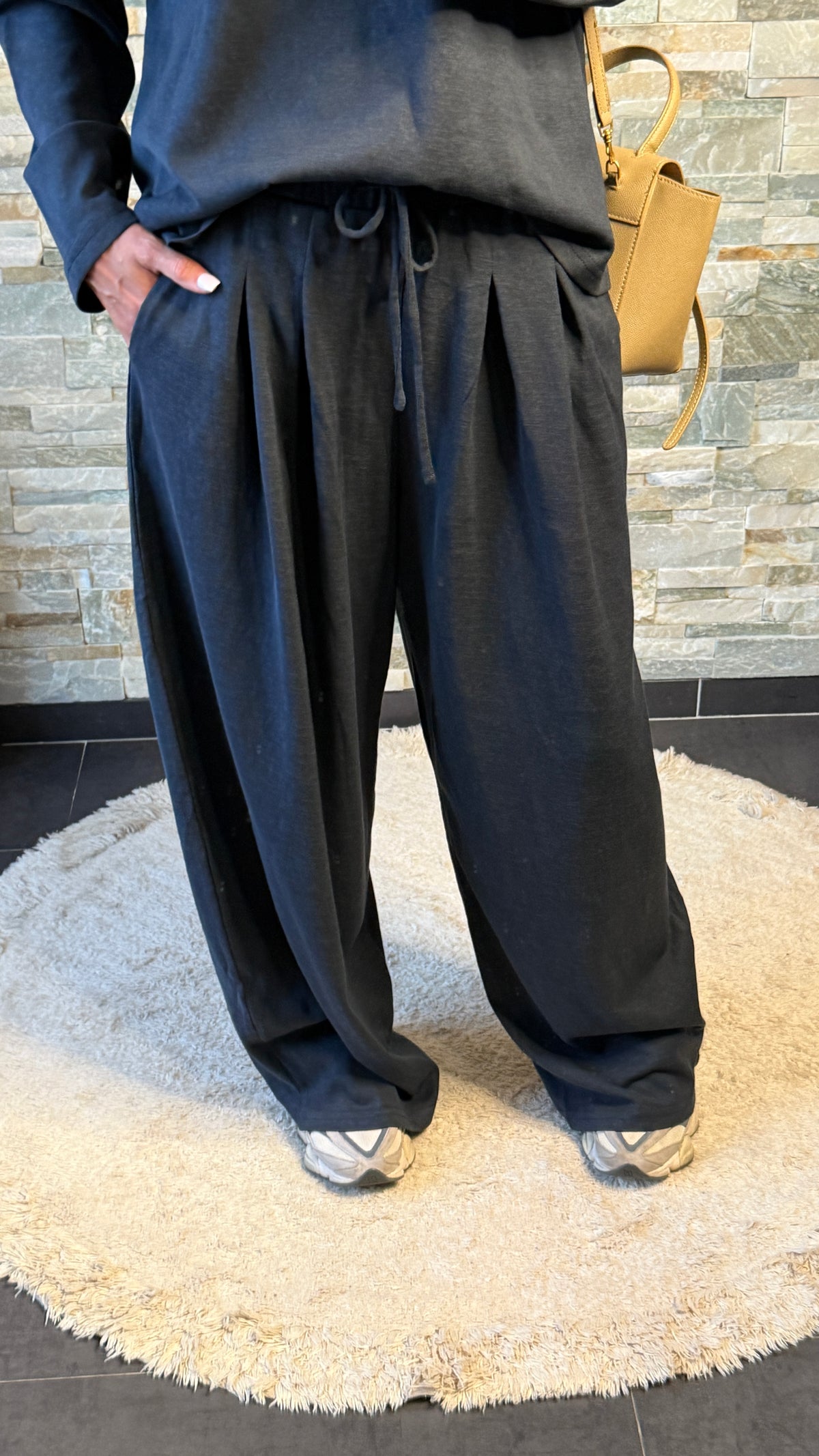 Set oversize pantalon fluide et top à épaulettes Navy