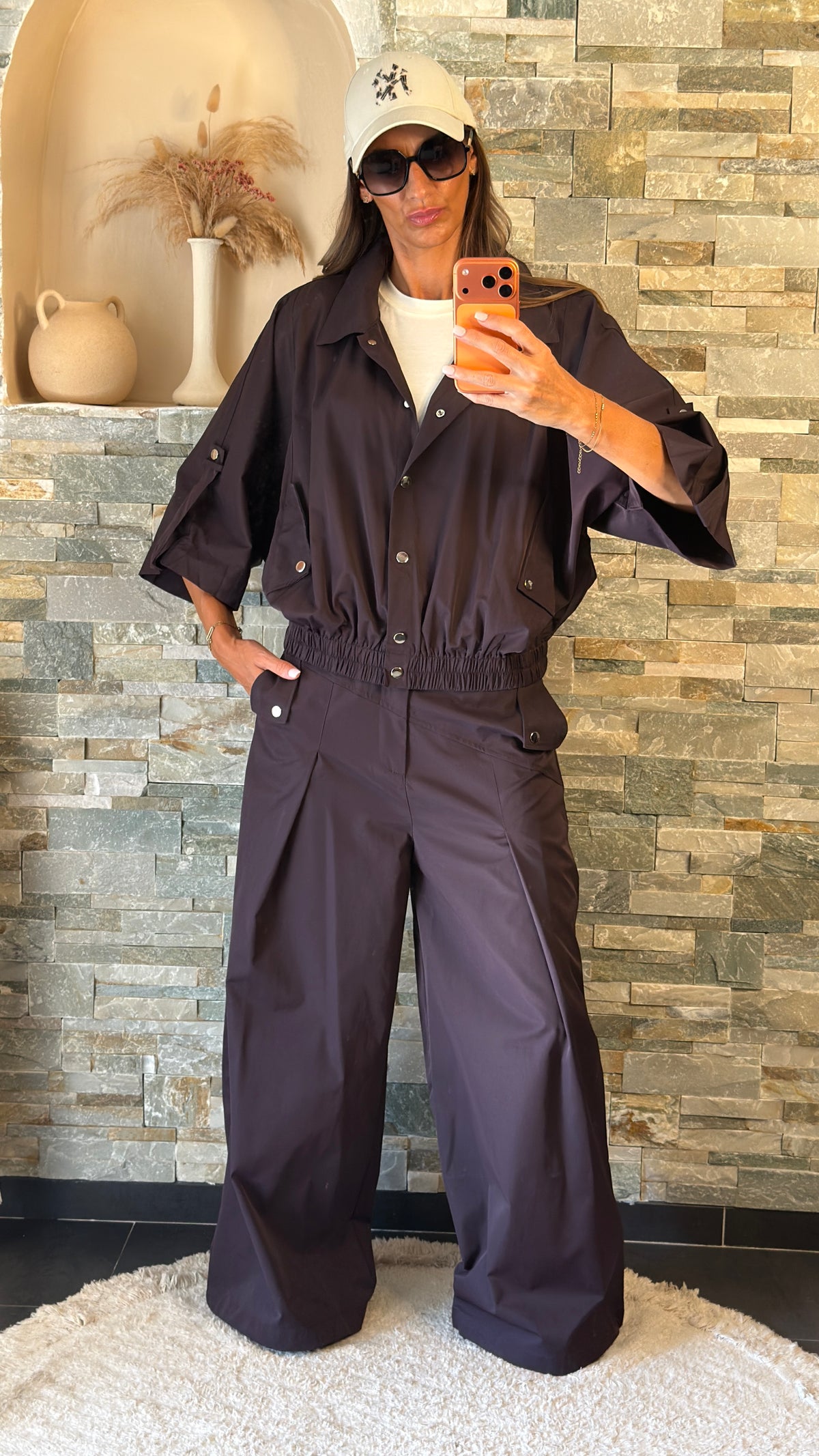Pantalon wide leg Prune