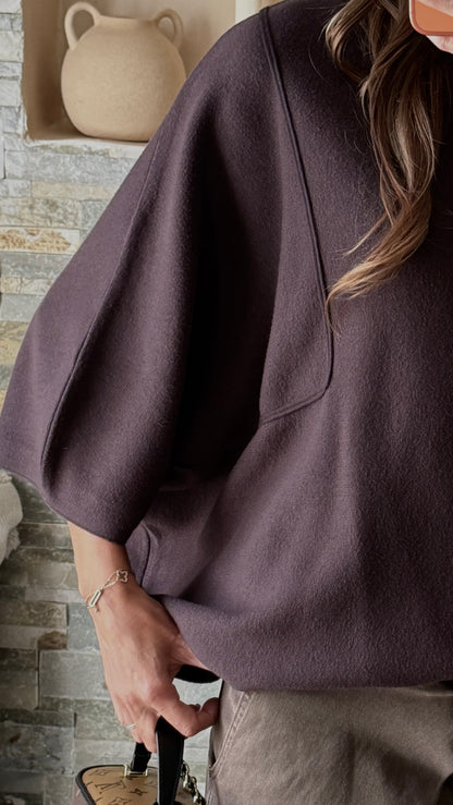 Pull ample manches courtes Choco