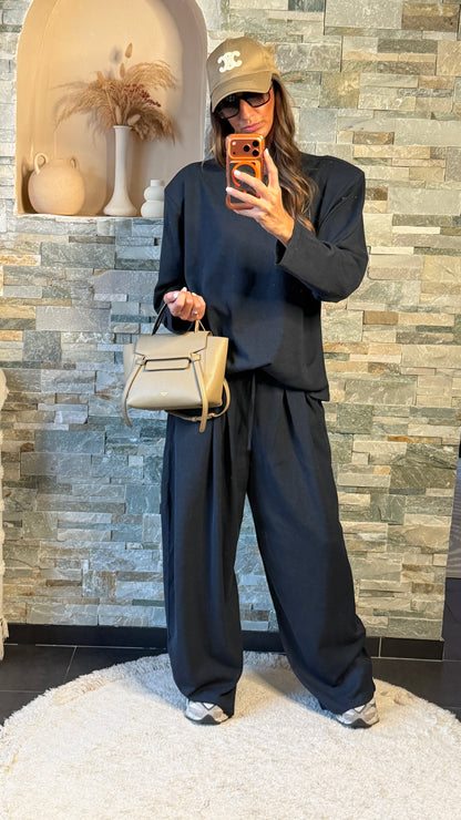 Set oversize pantalon fluide et top à épaulettes Navy