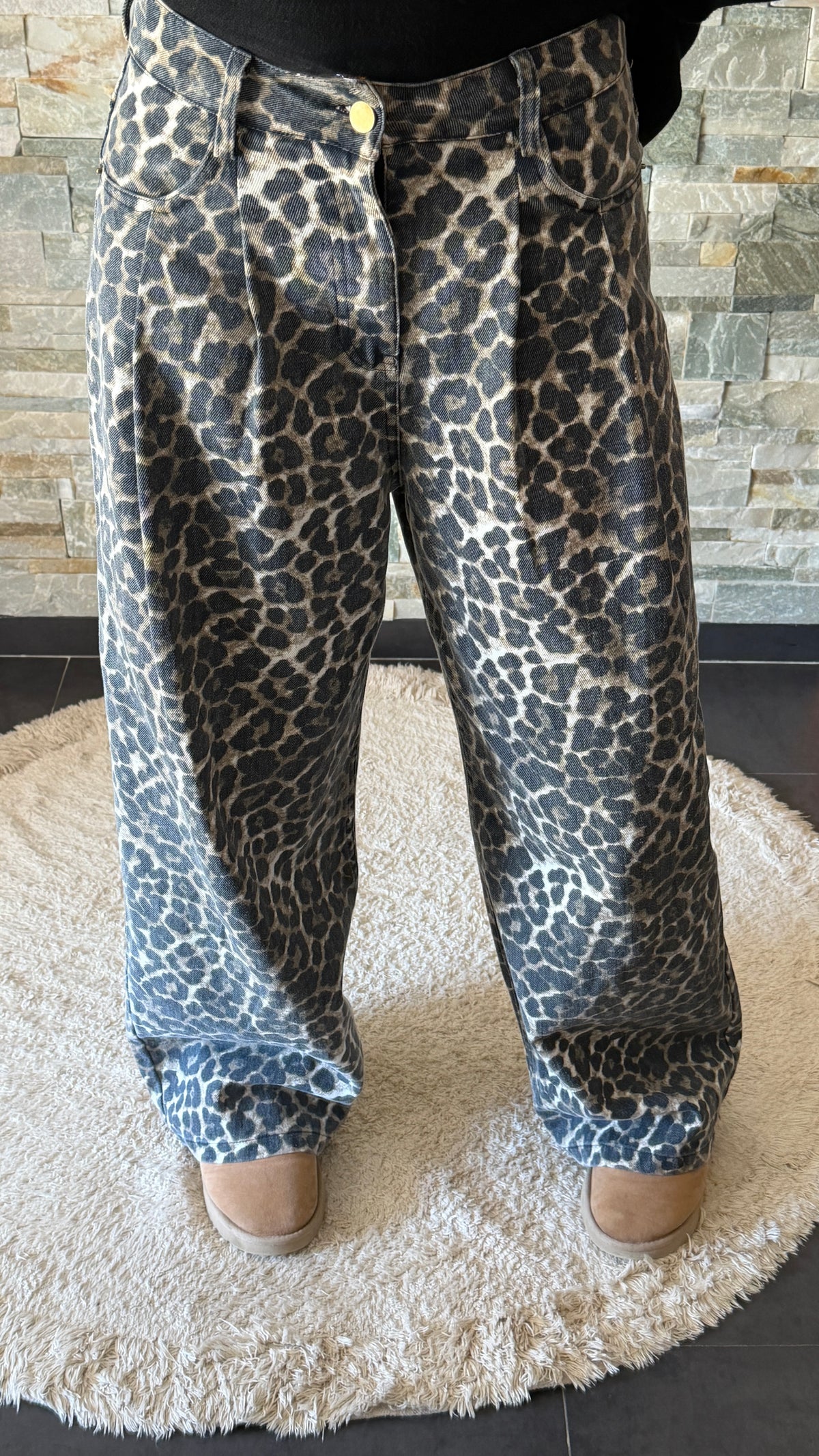 Jean wide leg Léopard
