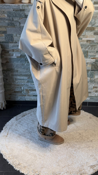 Trench oversize croisé Camel