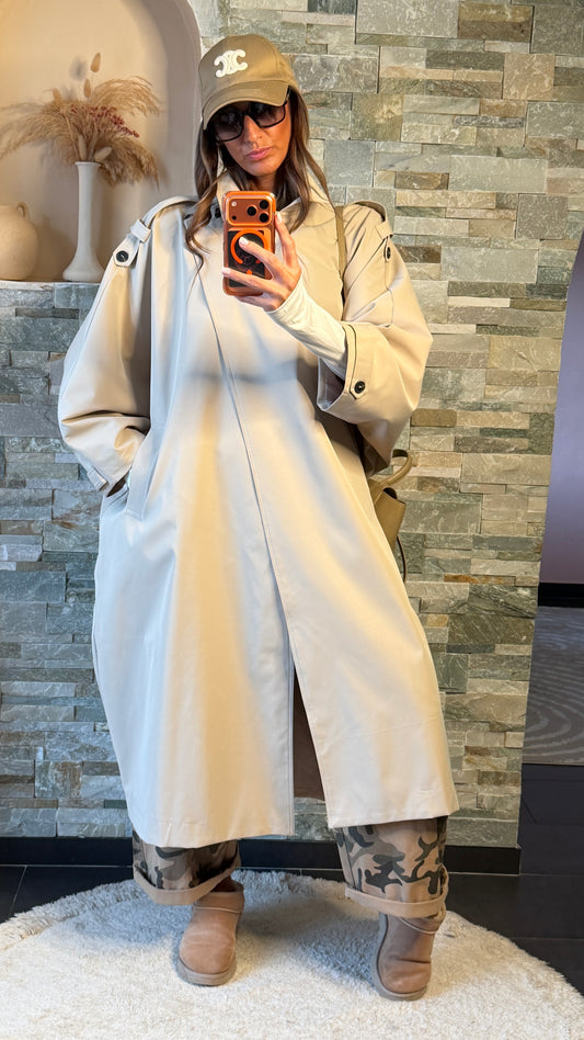 Trench oversize croisé Camel