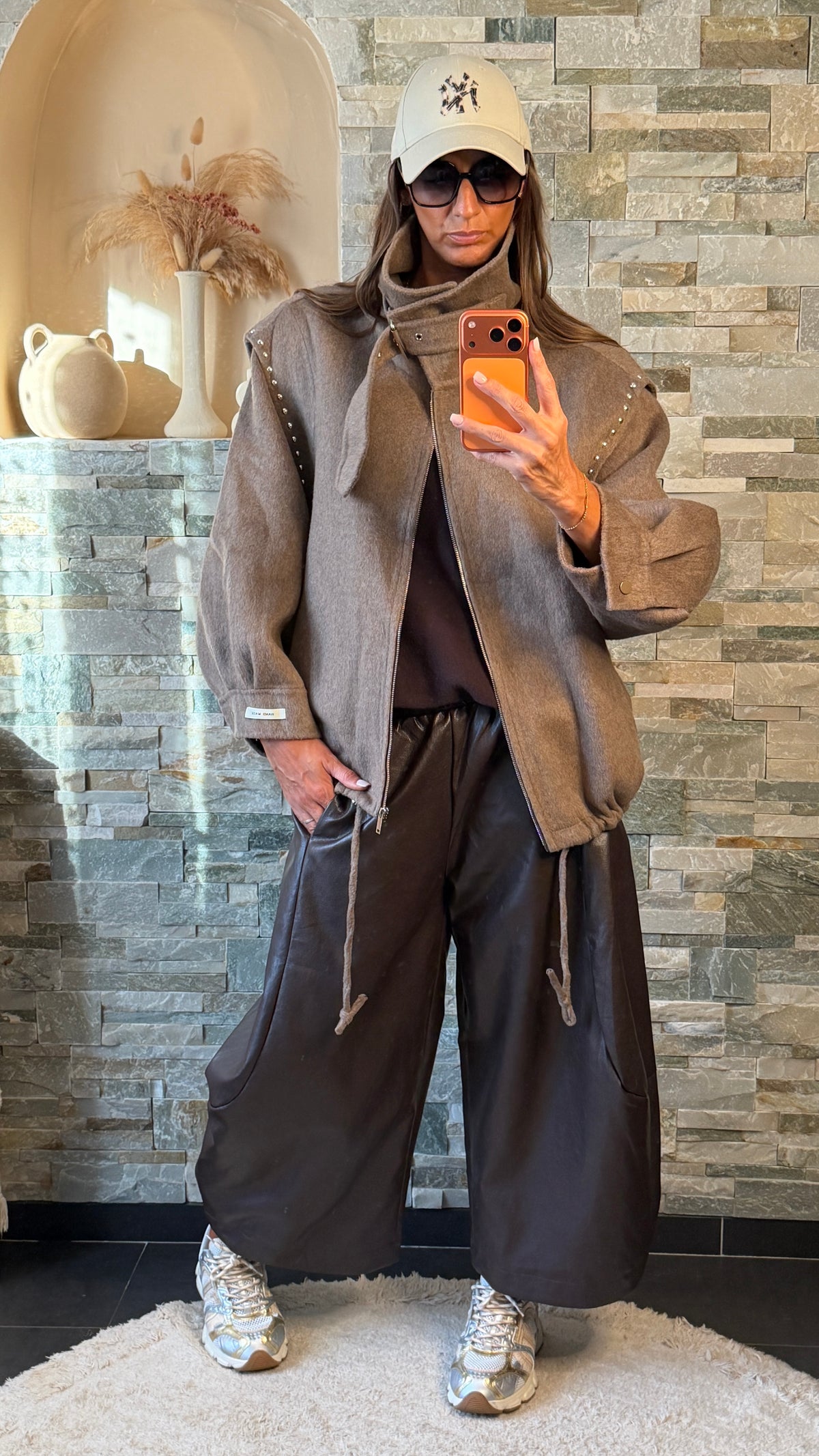 Pantalon ballon simili cuir Choco