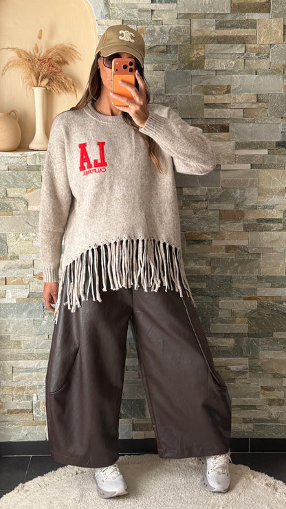 Pantalon ballon simili cuir Choco
