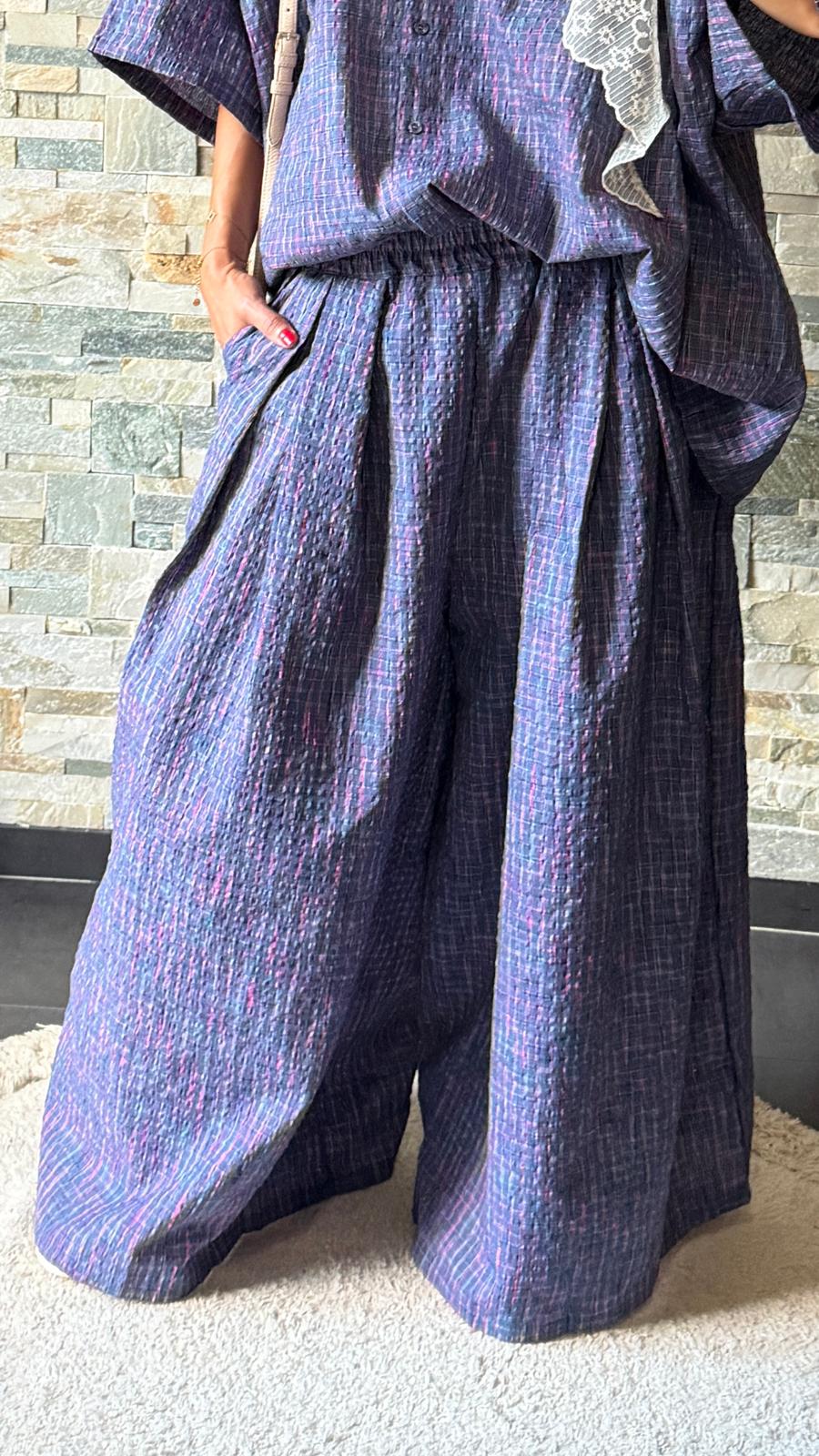 Ensemble oversize chemise + pantalon violet