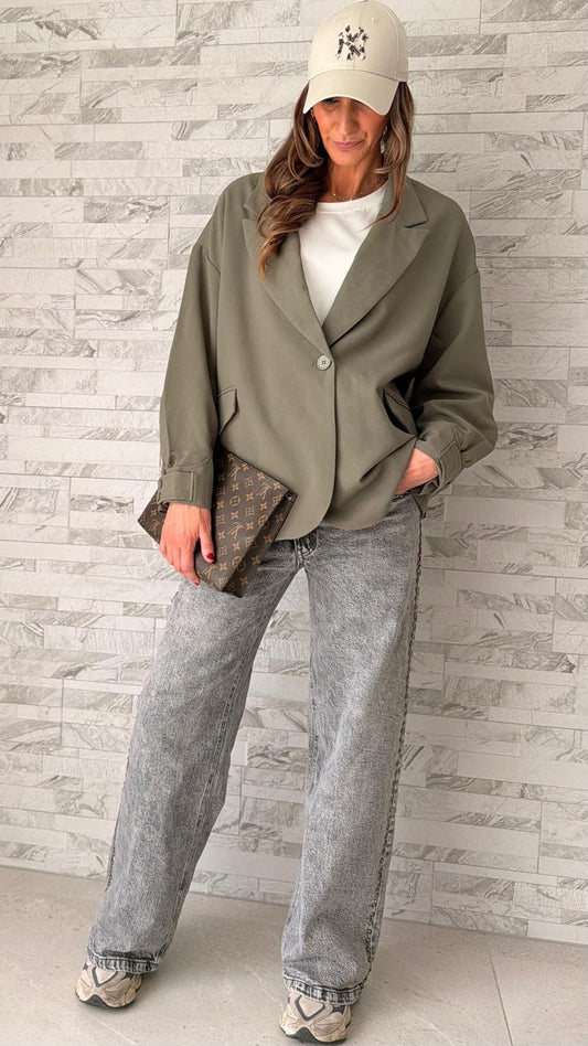 Blazer oversize dos style bombers Kaki
