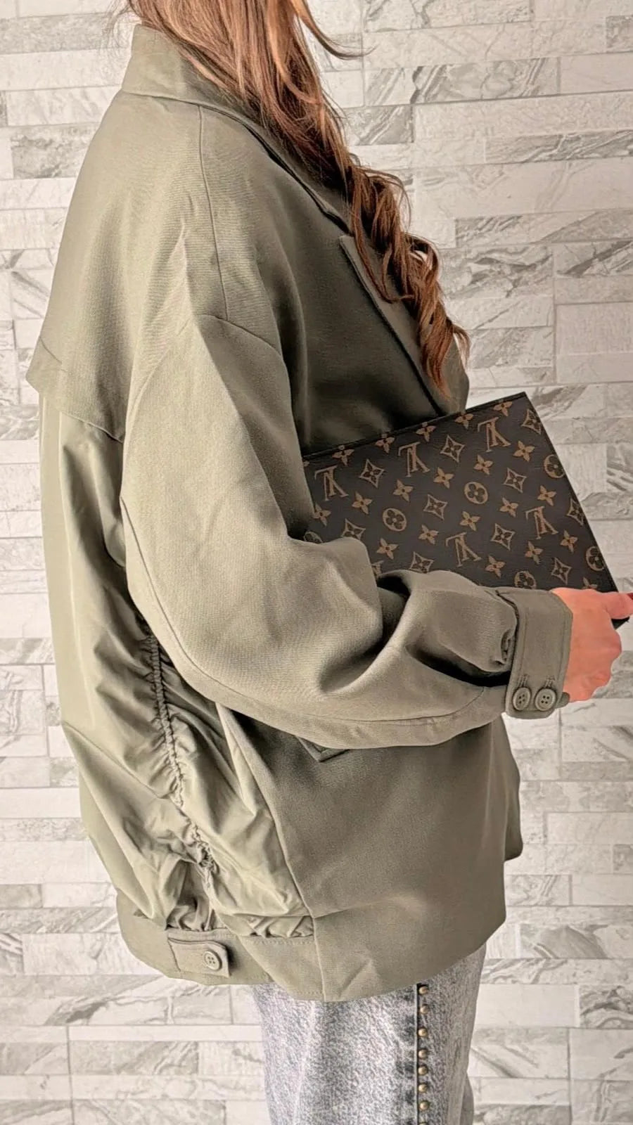 Blazer oversize dos style bombers Kaki