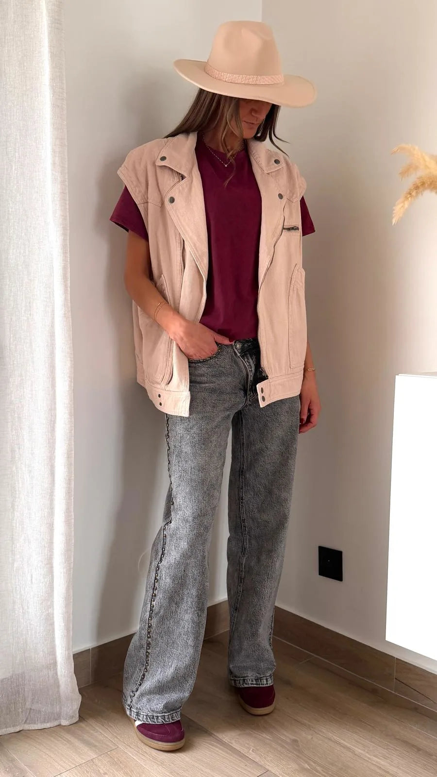 T-Shirt oversize Bordeaux