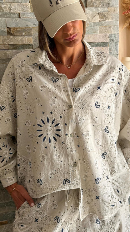 Chemise bandana Beige