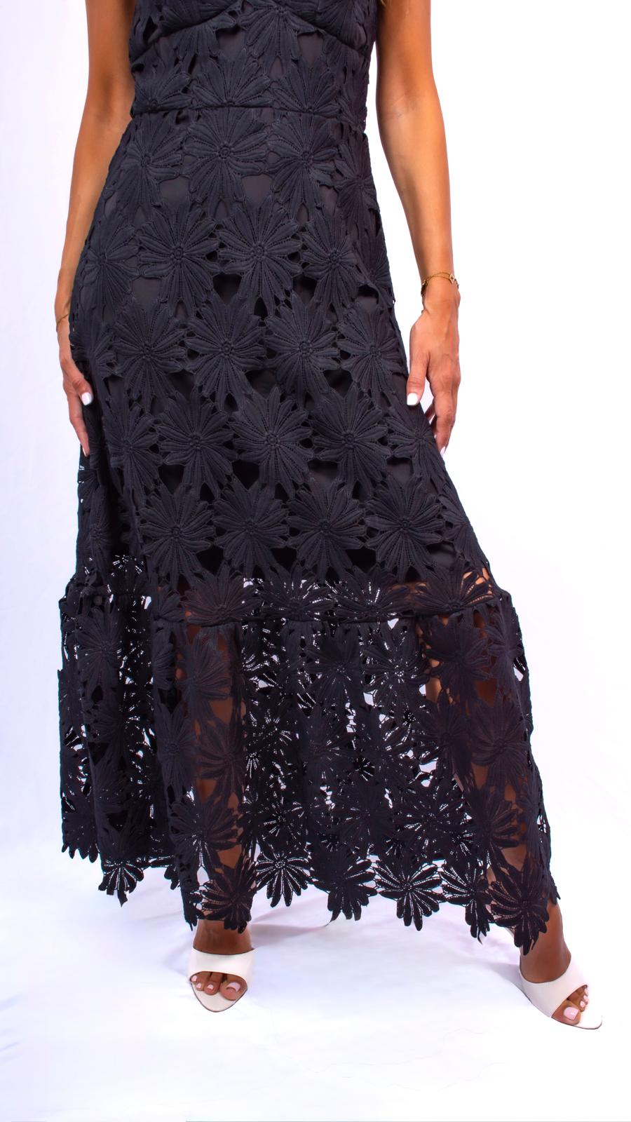 Robe dentelle fleur Noir