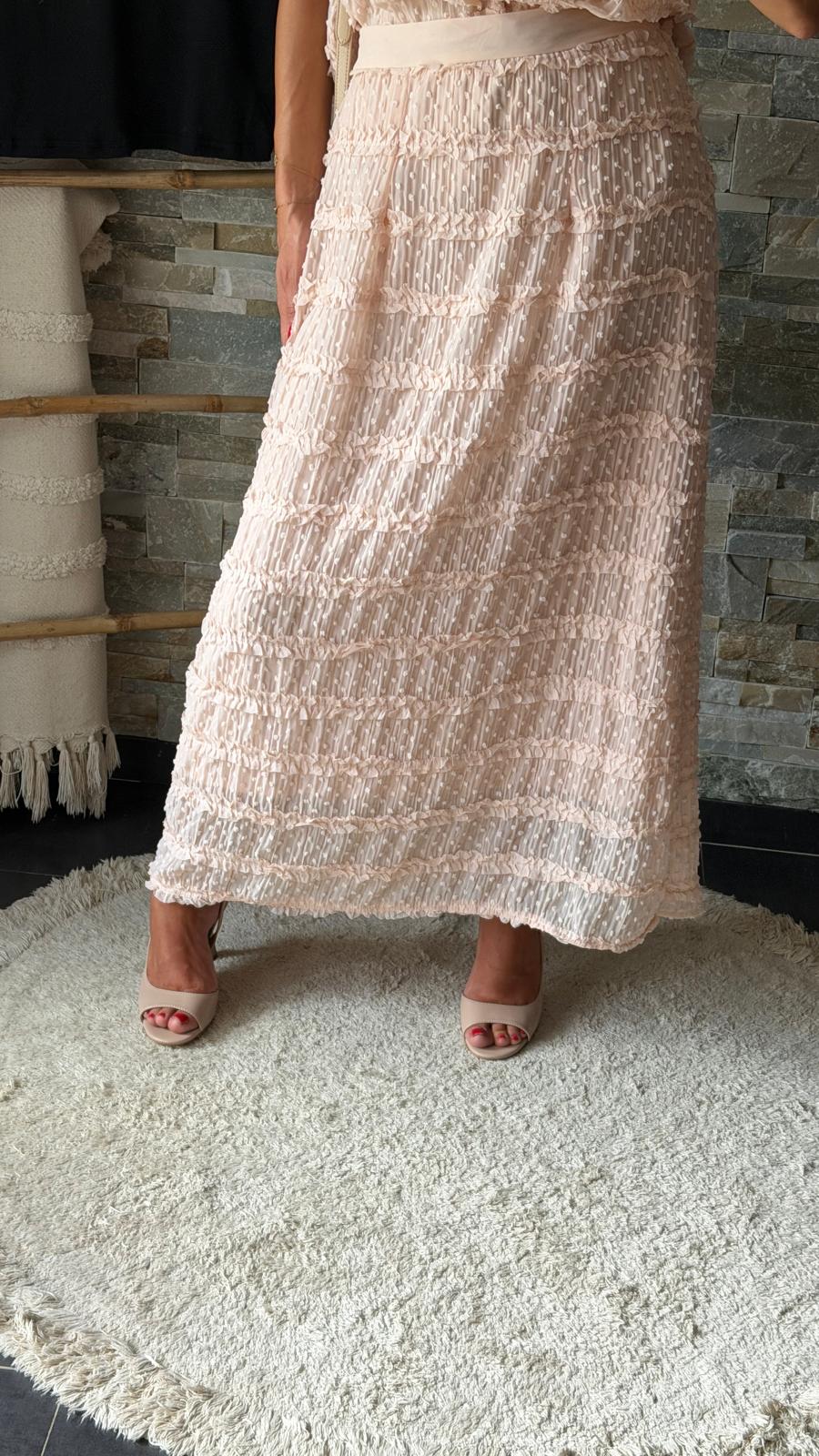 Ensemble Jupe plumetis Nude