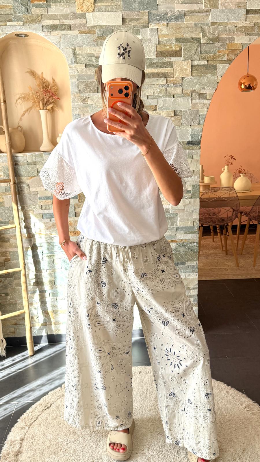 Pantalon bandana Beige